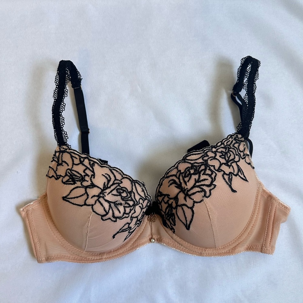 DAISY FUENTES Push Up Bra With Embroidered Floral
